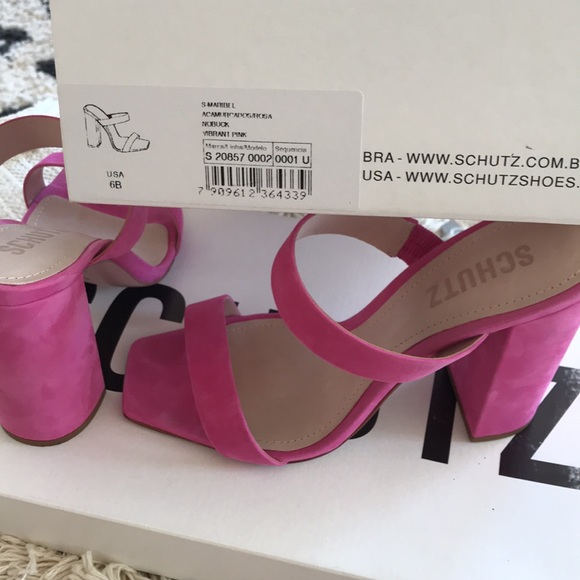 SCHUTZ Maribel Rosa Vibrant Pink Sandal Heels 6 - Picture 11 of 15
